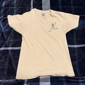 Call Your Mother Men's Good Vibes Skeleton T-Shirt Size Small Light Brown